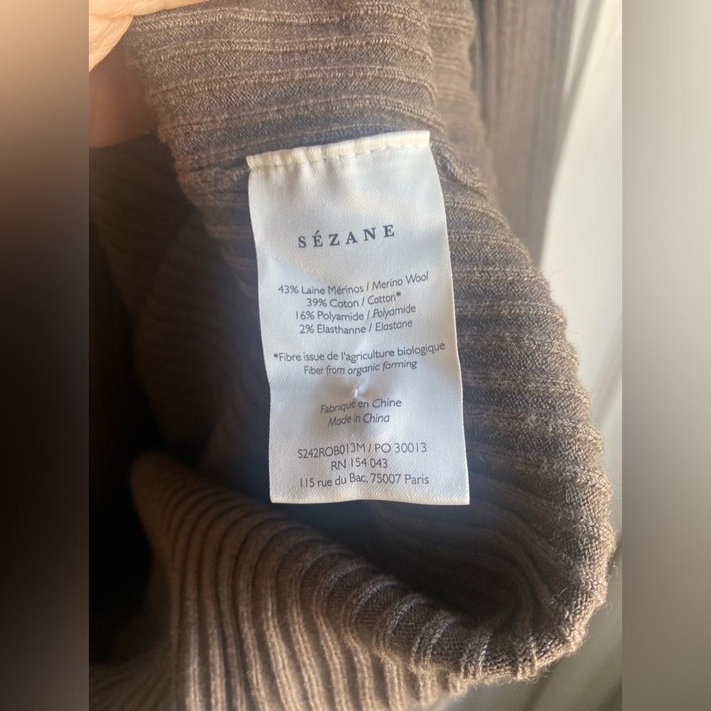 New Sezane Leandre Ribbed Knit Dress in Dark Taupe - Picture 11 of 13